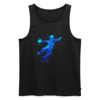 Handball, handballer, Beachhandball,Graffiti - Männer Premium Bio Tank Top - Schwarz - Vorne - Michal (187cm)