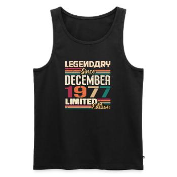 Legendary since December 1977 Vintage December 1977 - Men's Premium Organic Tank Top - black - Front - Michal (187cm)