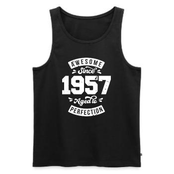 Vintage 1957 birthday - retro 1957 - Men's Premium Organic Tank Top - black - Front - Michal (187cm)