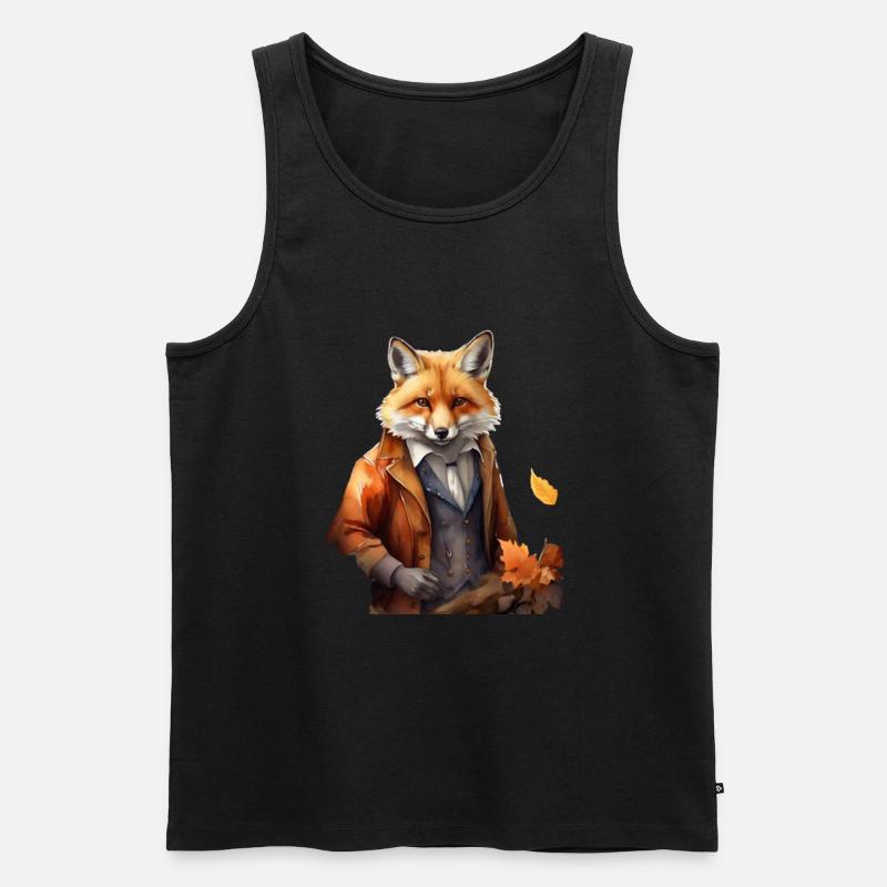 FOX2 - Männer Premium Bio Tank Top - Schwarz