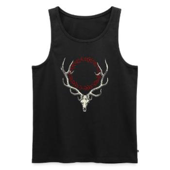 Deer - Men's Premium Organic Tank Top - black - Front - Michal (187cm)