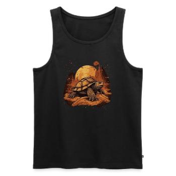 Désert de tortues spatiales - Débardeur bio Premium Homme - noir - Devant - AI Model Male 178 light (178cm)