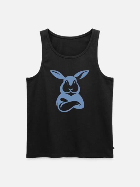 Bunny with crossed arms silhouette - Men's Premium Organic Tank Top - black