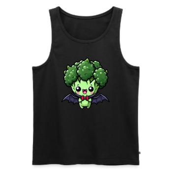 Cute Halloween Broccoli Vampire Cartoon - Men's Premium Organic Tank Top - black - Front - Michal (187cm)