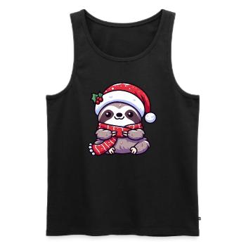 Süßes Faultier Chibi Weihnachten Mops Cartoon - Männer Premium Bio Tank Top - Schwarz - Vorne - Michal (187cm)