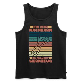Nachbar braucht Werkzeug (Flaschenöffner-Edition) - Männer Premium Bio Tank Top - Schwarz - Vorne - Michal (187cm)