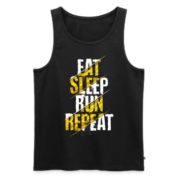 Eat Sleep Run Repeat Running Motivation Runner - Men's Premium Organic Tank Top - black - Front - AI Model Male 178 light (178cm)