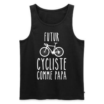 Future cyclist like dad - Men's Premium Organic Tank Top - black - Front - Michal (187cm)