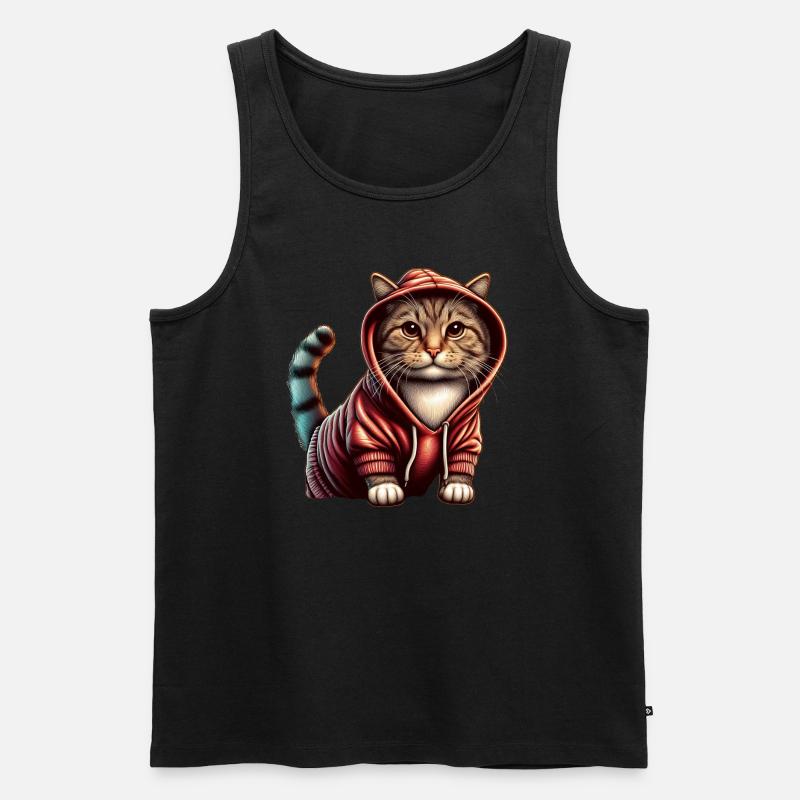 Niedliches Kätzchen mit Kapuzenpullover - Männer Premium Bio Tank Top - undefined