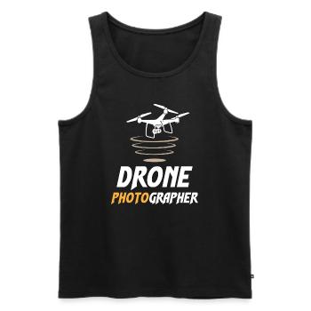 Drone Photographer - Men's Premium Organic Tank Top - black - Front - AI Model Male 178 light (178cm)