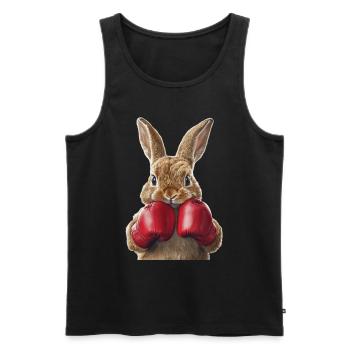 Hase - Männer Premium Bio Tank Top - Schwarz - Vorne - Michal (187cm)