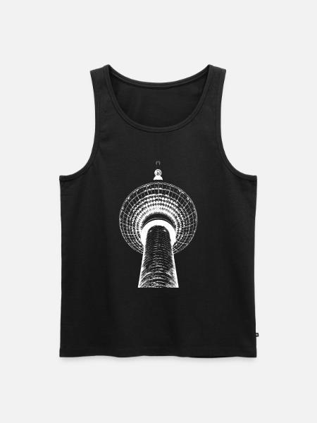Berliner Fernsehturm Lichtzeichnung - Männer Premium Bio Tank Top - Schwarz