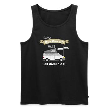 womo ruft campingbus - Männer Premium Bio Tank Top - Schwarz - Vorne - Michal (187cm)