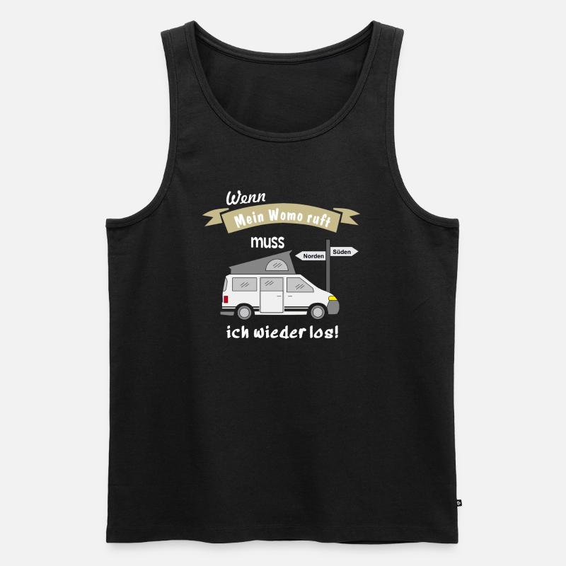 womo ruft campingbus - Männer Premium Bio Tank Top - Schwarz