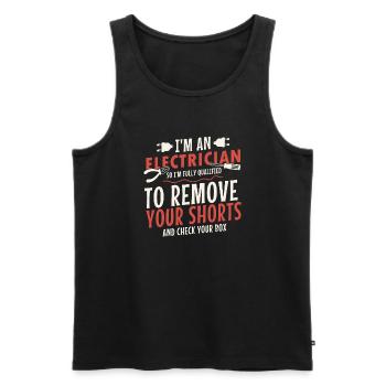 Elektriker Strom Elektrizität Elektrotechnik - Männer Premium Bio Tank Top - Schwarz - Vorne - Michal (187cm)