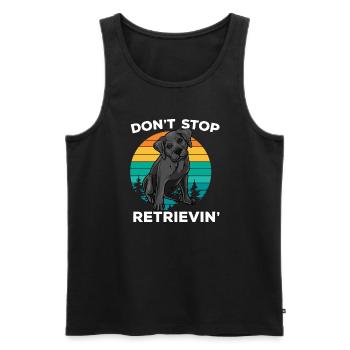 Dont Stop Retrieving Golden Retriever Goldie - Männer Premium Bio Tank Top - Schwarz - Vorne - AI Model Male 178 light (178cm)