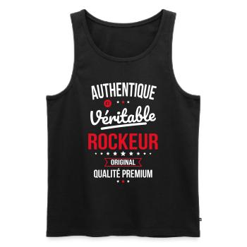 Authentique et véritable rockeur - Original - Débardeur bio Premium Homme - noir - Devant - Michal (187cm)