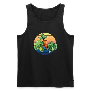 Vegan Vintage Vegetarian Animal Welfare Organic - Männer Premium Bio Tank Top - Schwarz - Vorne - Michal (187cm)