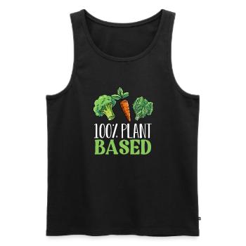 Vegan Plant Based Veganer Vegetarier Tierschutz - Männer Premium Bio Tank Top - Schwarz - Vorne - AI Model Male 178 light (178cm)