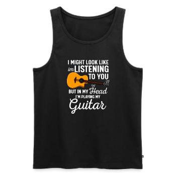 Gitarre Gitarrist Musiker Guitar - Männer Premium Bio Tank Top - Schwarz - Vorne - AI Model Male 178 light (178cm)
