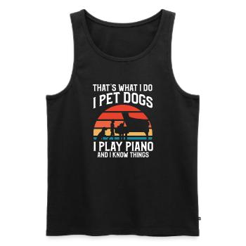 Piano Hunde Klavier Pianist Klavierspieler Piano - Männer Premium Bio Tank Top - Schwarz - Vorne - AI Model Male 178 light (178cm)
