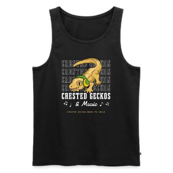 Crested Geckos und Musik Lustiger Musiker Piano - Männer Premium Bio Tank Top - Schwarz - Vorne - Michal (187cm)