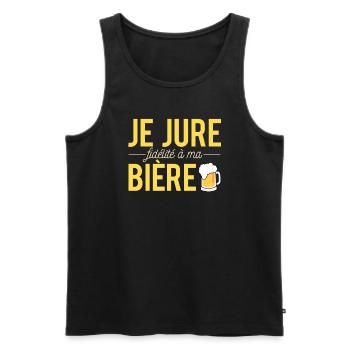Je jure fidélité à ma bière humour alcool apéro - Débardeur bio Premium Homme - noir - Devant - Michal (187cm)