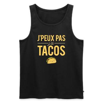 J'peux pas j'ai tacos nourriture fast food humour - Débardeur bio Premium Homme - noir - Devant - Michal (187cm)