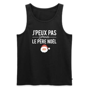J'peux pas j'attends le Père Noël humour - Débardeur bio Premium Homme - noir - Devant - Michal (187cm)
