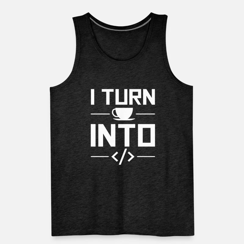 I Turn Coffee Into Code Codeur Humour Informatique Débardeur bio Premium Homme