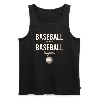 Baseball Un Jour Baseball Toujours Sport Humour - Débardeur bio Premium Homme - noir - Devant - Michal (187cm)