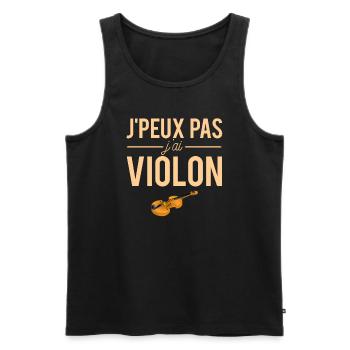 J'Peux Pas J'Ai Violon Blague Violoniste Humour - Débardeur bio Premium Homme - noir - Devant - Michal (187cm)