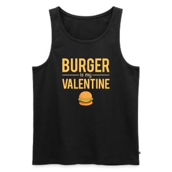 Blague Saint Valentin Burger Fast Food Nourriture - Débardeur bio Premium Homme - noir - Devant - Michal (187cm)