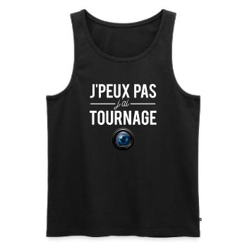 J'Peux Pas J'ai Tournage Blague Vidéaste Humour - Débardeur bio Premium Homme - noir - Devant - Michal (187cm)