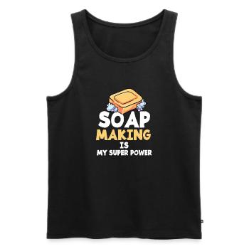 Seife Soap Hygiene Waschen Seifenherstellung - Männer Premium Bio Tank Top - Schwarz - Vorne - Michal (187cm)