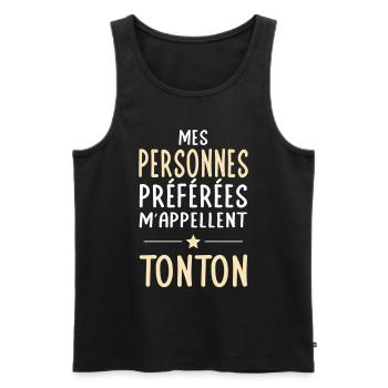 Mes personnes préférées m'appellent Tonton - Débardeur bio Premium Homme - noir - Devant - Michal (187cm)