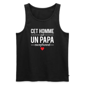 Cet homme est un papa exceptionnel fête des pères - Débardeur bio Premium Homme - noir - Devant - Michal (187cm)