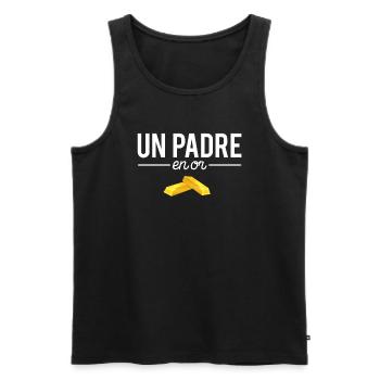 Un padre en or papa parfait cadeau fête des pères - Débardeur bio Premium Homme - noir - Devant - Michal (187cm)