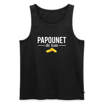 Papounet de luxe papa parfait fête des pères - Débardeur bio Premium Homme - noir - Devant - Michal (187cm)