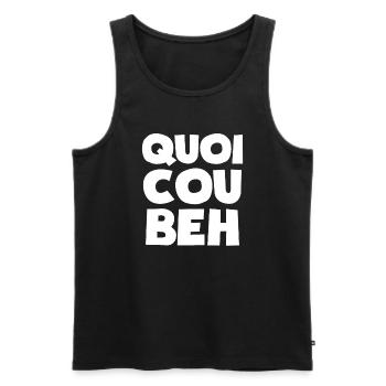 Quoicoubeh t'as les cramptés apanyan jeunesse - Débardeur bio Premium Homme - noir - Devant - AI Model Male 178 light (178cm)