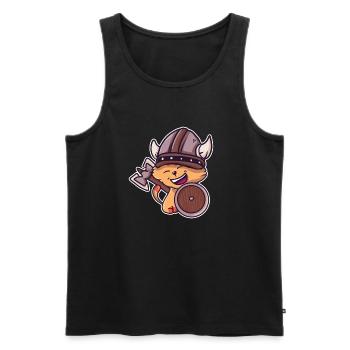 Wikinger Katze Kinder Valhalla Krieger - Männer Premium Bio Tank Top - Schwarz - Vorne - AI Model Male 178 light (178cm)
