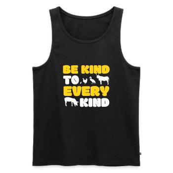Be Kind To Every Kind Tierrechte Tierschutz Vegan - Männer Premium Bio Tank Top - Schwarz - Vorne - Michal (187cm)