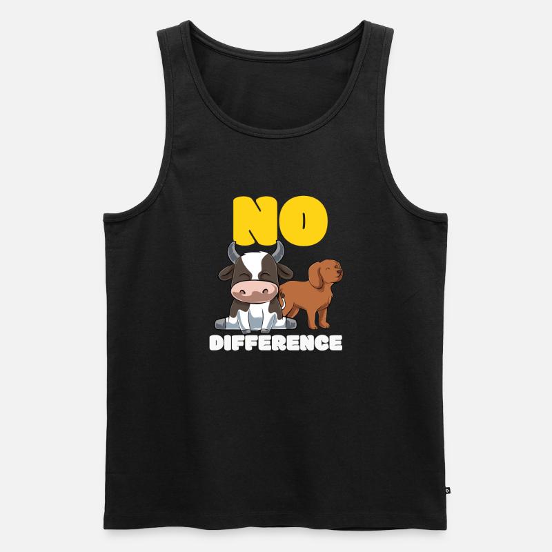 No Difference Tierrechte Tierschutz Vegan - Männer Premium Bio Tank Top - Schwarz