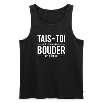 Tais toi et laisse moi bouder en silence - Débardeur bio Premium Homme - noir - Devant - Michal (187cm)