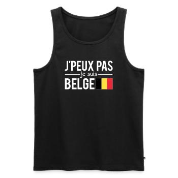 J'peux pas je suis belge belgique humour - Débardeur bio Premium Homme - noir - Devant - Michal (187cm)