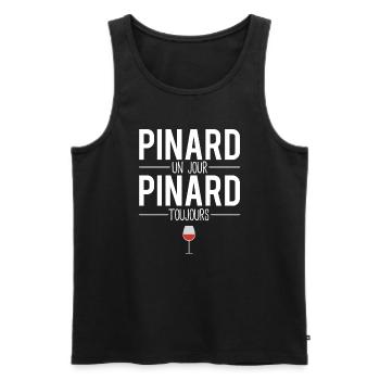 Pinard un jour pinard toujours blague vin humour - Débardeur bio Premium Homme - noir - Devant - Michal (187cm)