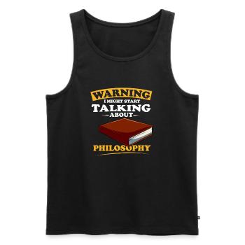 Philosophie Lehrer Poesie Wissenschaft Lesen Buch - Männer Premium Bio Tank Top - Schwarz - Vorne - Michal (187cm)