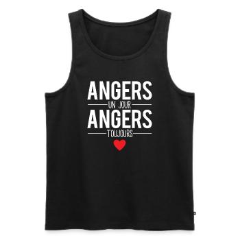 Angers un jour angers toujours angevins humour - Débardeur bio Premium Homme - noir - Devant - Michal (187cm)
