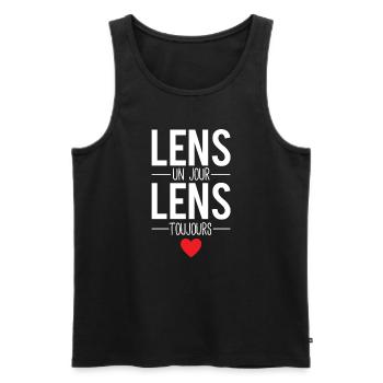 Lens un jour lens toujours cadeau lensois - Débardeur bio Premium Homme - noir - Devant - AI Model Male 178 light (178cm)