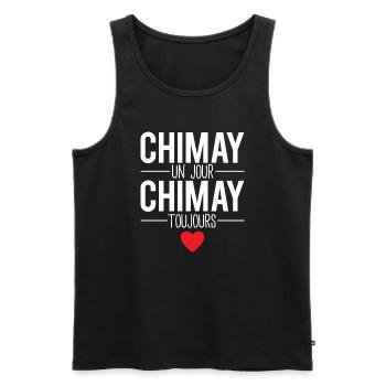 Chimay un jour chimay toujours ville belgique - Débardeur bio Premium Homme - noir - Devant - Michal (187cm)
